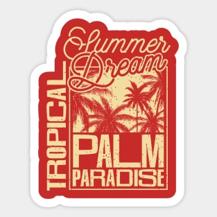 Tropical Palm paradise retro beach typography Sticker